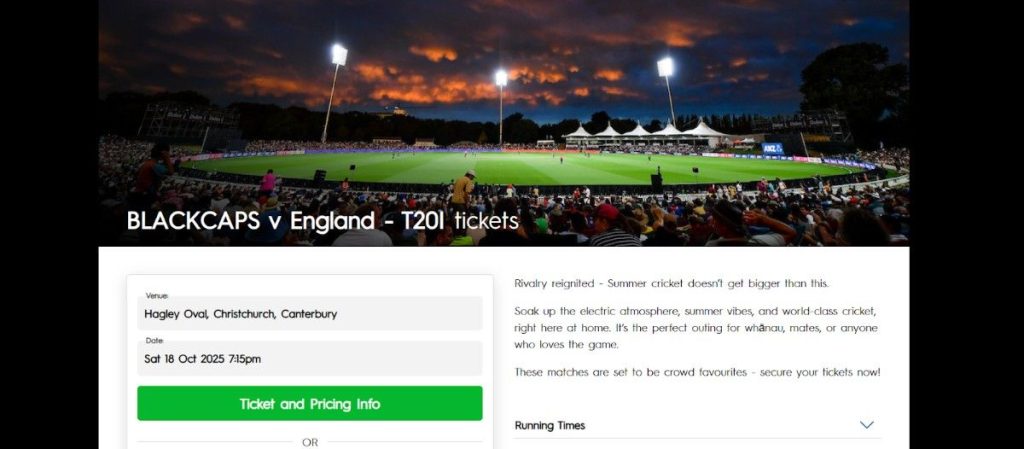 Purchase Tickets For England Tour Of New Zealand