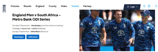 Tickets For the South Africa Tour Of England 2025