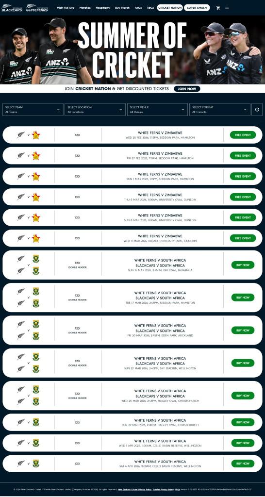 Tickets for the Zimbabwe Women's Tour of New Zealand 2026 Tickets for the Zimbabwe Women's Tour of New Zealand 2026