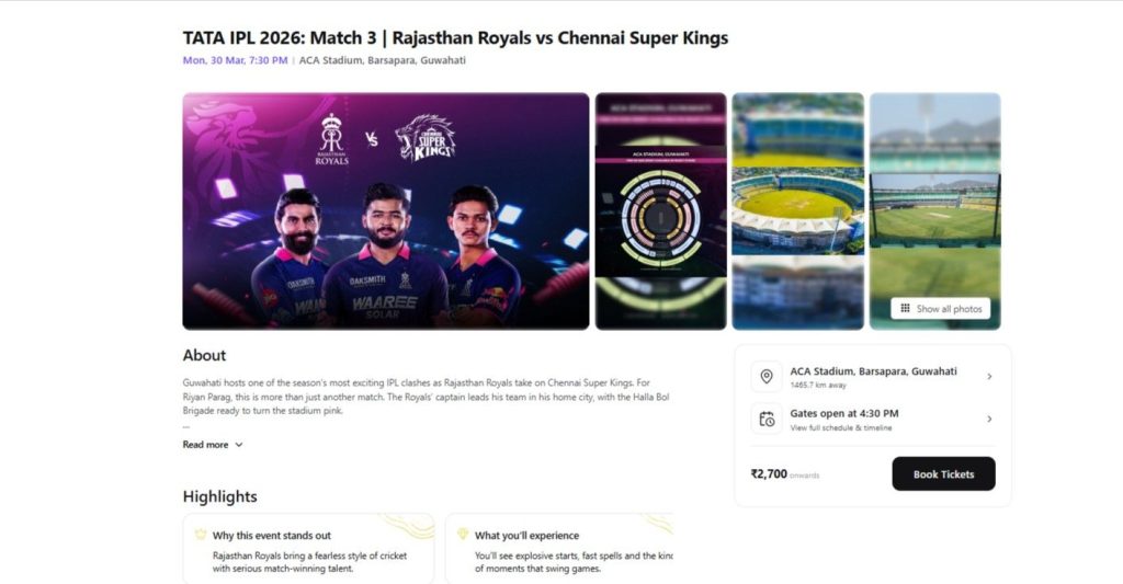 Book CSK IPL 2026 Tickets Book CSK IPL 2026 Tickets