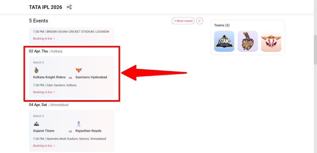 Book KKR vs SRH Tickets Book KKR vs SRH Tickets
