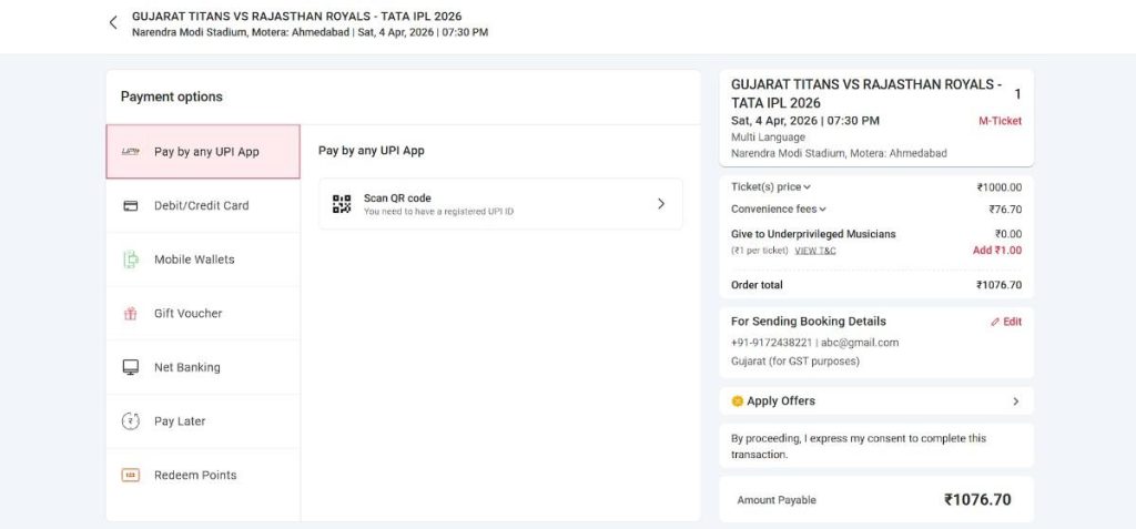 How to Book GT vs RR Match 9 Tickets IPL 2026: Step by Step 8 How to Book GT vs RR Match 9 Tickets IPL 2026: Step by Step 8