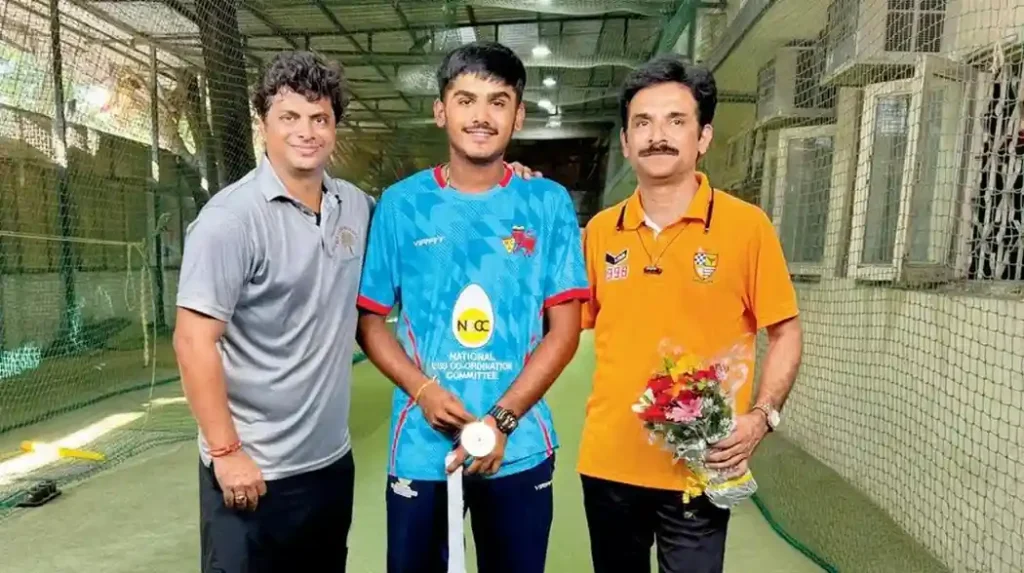 Ayush Mhatre with his Coach Ayush Mhatre with his Coach