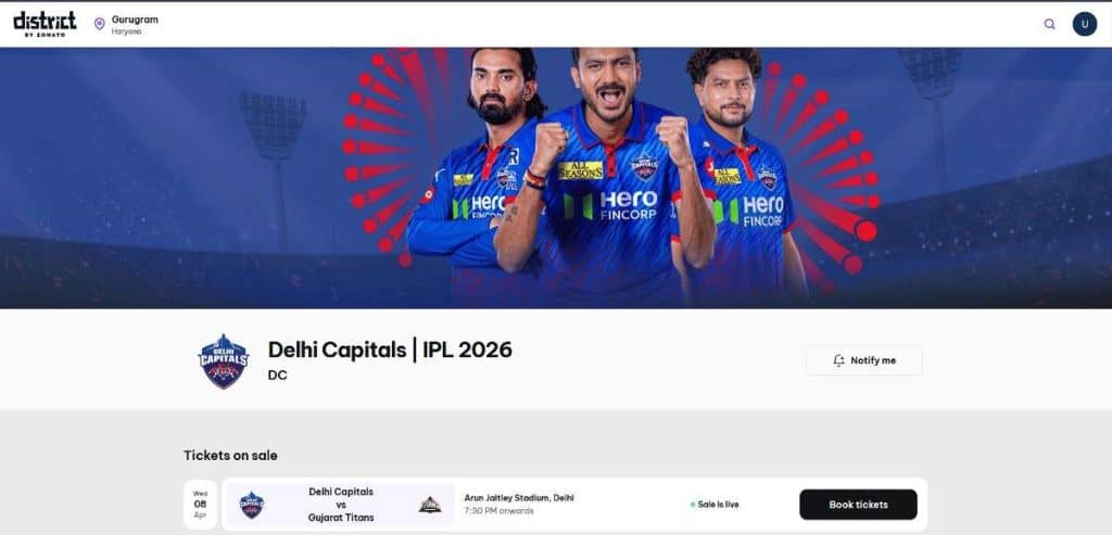 How to Book DC IPL 2026 Tickets: Step by Step 2
