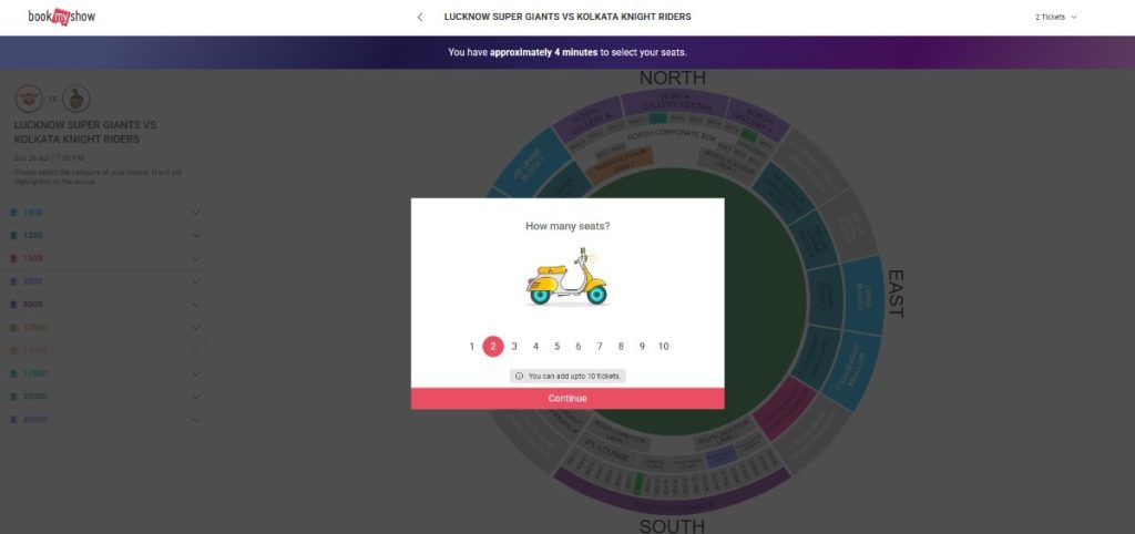 Select Number of Seats Select Number of Seats