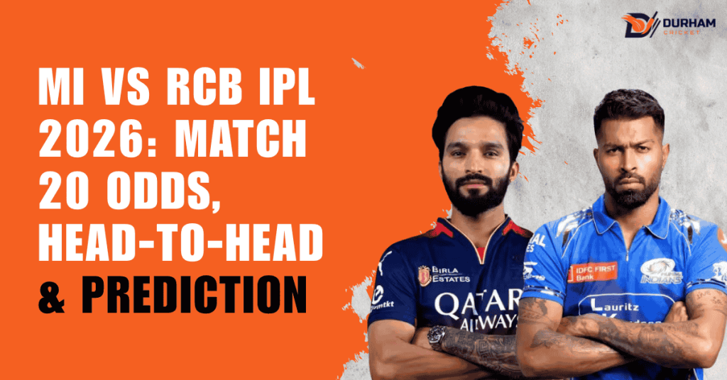 MI vs RCB IPL 2026: Match 20 Odds, Head-to-Head & Prediction