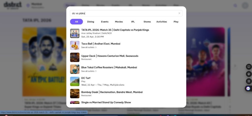 Search for DC vs PBKS Search for DC vs PBKS