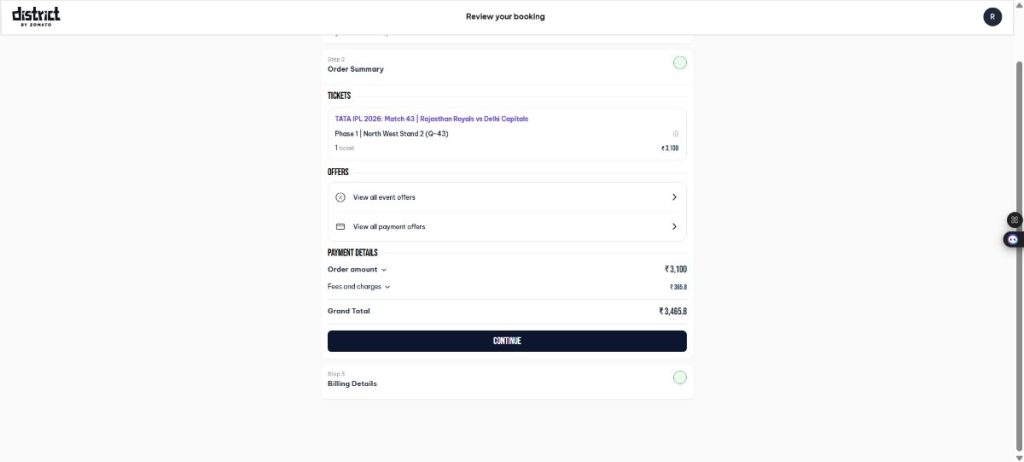 Review Ticket Information Review Ticket Information