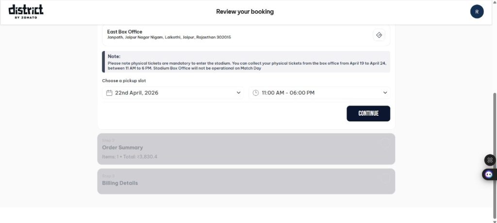 Select Pickup spot Select Pickup spot