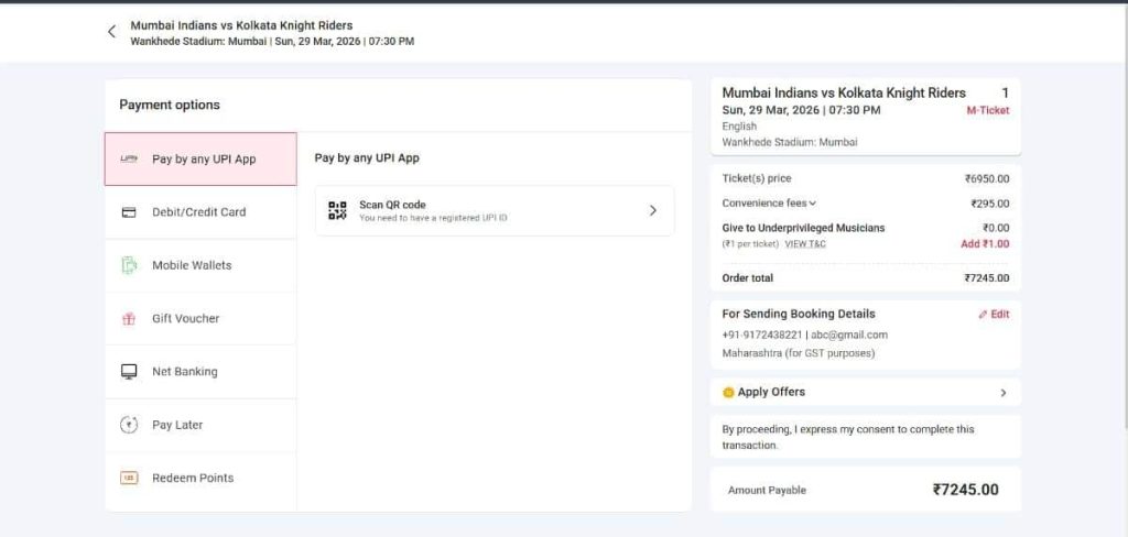 Select payment method Select payment method